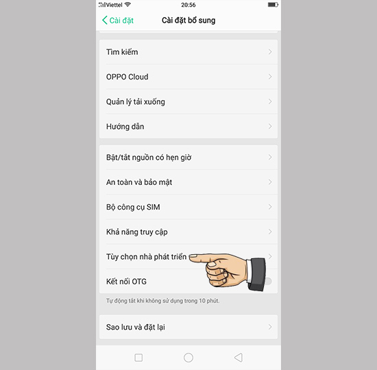 Vào chế độ nhà phát triển